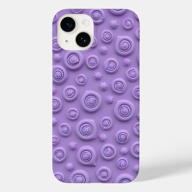 Capinha de iPhone Espiral Roxo Pastel para Mulhere (Verso)