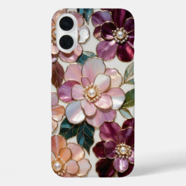 Capinha de iPhone Floral de Luxo Flor de Vidro Pin