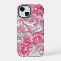 Capinha de iPhone Floral Rosa Personalizada| Rosa