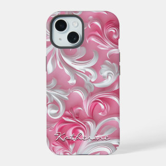 Capinha de iPhone Floral Rosa Personalizada| Rosa