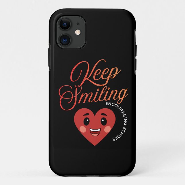 Capinha de iPhone Inspiradora Sorria Sempre (Verso)