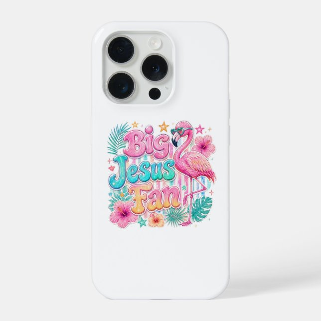 Capinha de iPhone Jesus Fan & Flamingo (Verso)