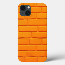 Capinha de iPhone Parede de Tijolo Laranja Estilo 