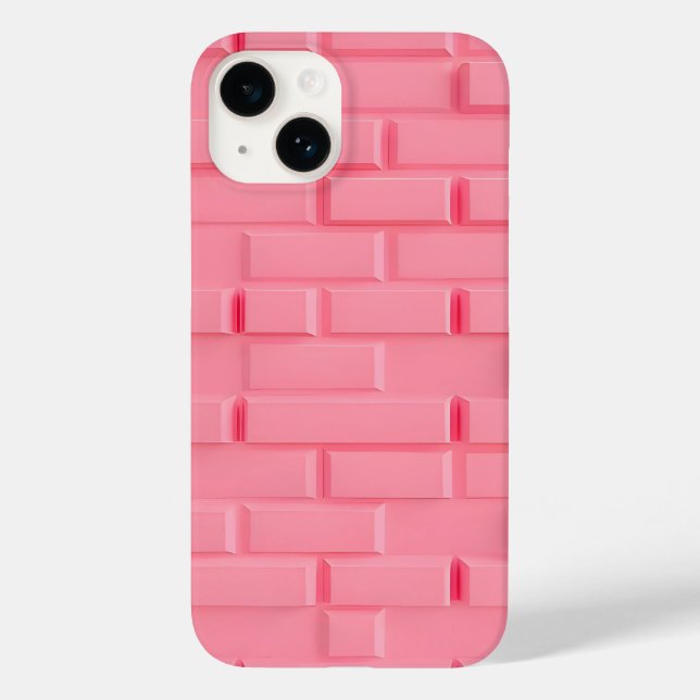 Capinha de iPhone Parede de Tijolo Rosa Estilo Fem (Verso)