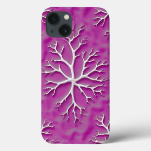 Capinha de iPhone roxa orgânica com textura artíst