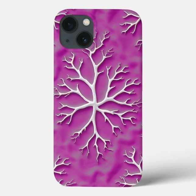 Capinha de iPhone roxa orgânica com textura artíst (Verso)