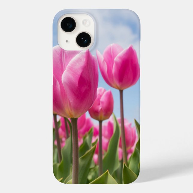 Capinha de iPhone Tulipas Rosa – Estética Floral d (Verso)