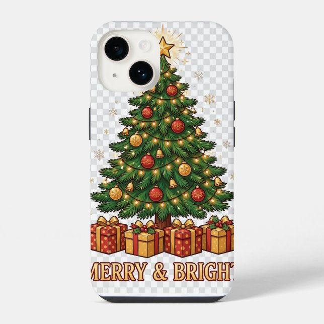 Capinha de Natal Alegre e Brilhante para iPhone (Verso)