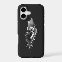 Capinha de Telefone Arte em Tinta Preta Tigre