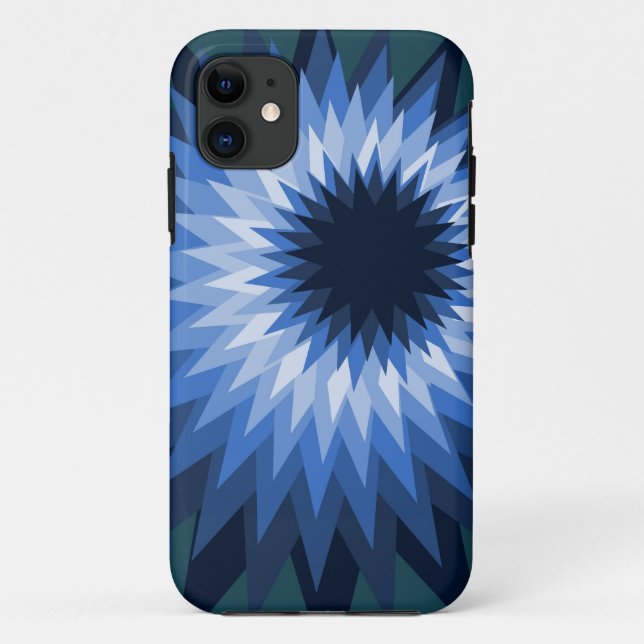 capinha de telefone azul flor (Verso)