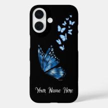 Capinha de Telefone Borboleta Azul Personalizada