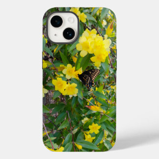 Capinha de telefone Borboleta e Flores Amarelas