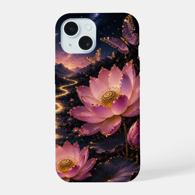 Capinha de Telefone Borboleta Lótus ao Luar (Verso)