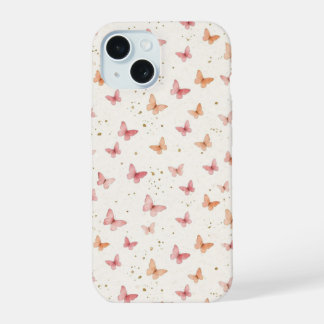 Capinha de Telefone Borboletas Aquarela Rosa - Boh