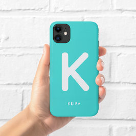Capinha de telefone com monograma Aqua