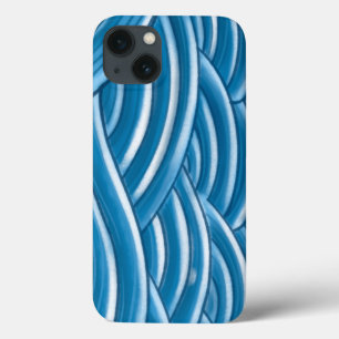 Capinha de Telefone com Ondas Abstratas Azuis e Pa