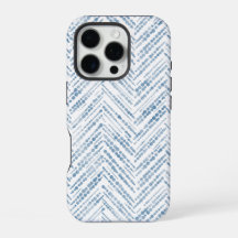 Capinha de telefone com setas em chevron azul bran