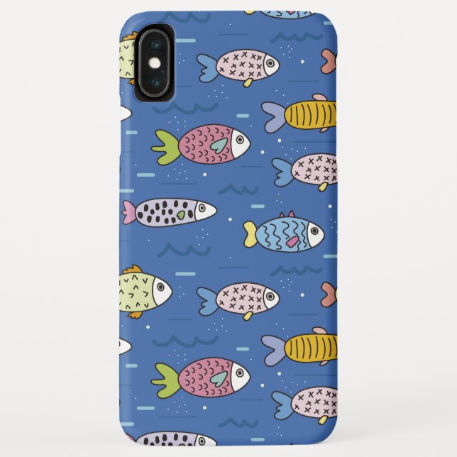 capinha de telefone com vida marinha colorida (Verso)
