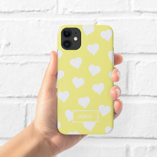 Capinha de Telefone Corações Amarelos Fofos