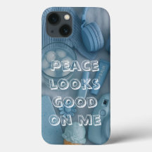 Capinha de telefone estética azul moderna