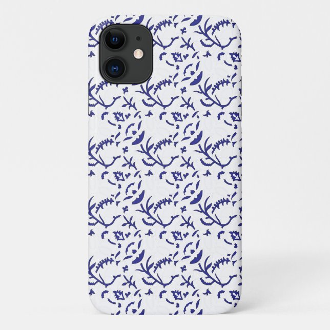 Capinha de Telefone Floral Chinoiserie Azul (Verso)