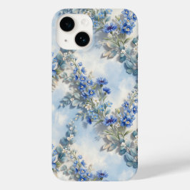 Capinha de Telefone Jardim Botânico Floral Azul Vi
