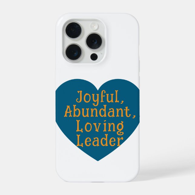 Capinha de telefone Líder Alegre, Abundante e Amor (Verso)
