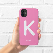 Capinha de Telefone Monograma Rosa Chiclete