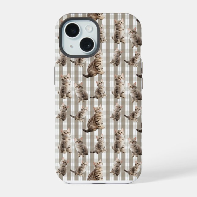 Capinha de telefone para iPhone 15 de gato  (Verso)
