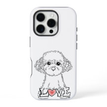 Capinha de telefone Poodle com Amor