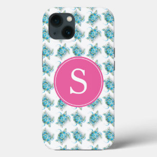 Capinha de Telefone Praia Monograma Tartaruga Mari