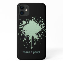 Capinha de telefone preta personalizada com mancha