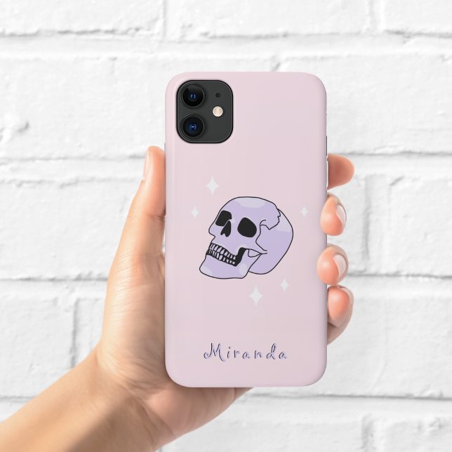 Capinha de Telefone Rosa Caveira Bruxa (Criador carregado)