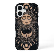 Capinha de Telefone Sol Lua Crescente Mística Cele