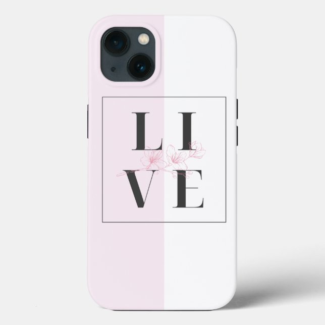 capinha iphone 13 rosa branco (Verso)