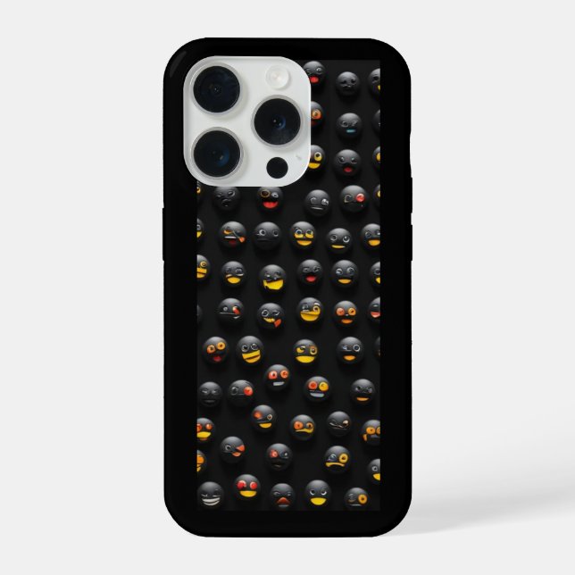 Capinha para iphone 15 pro com Emojis Robóticos (Verso)