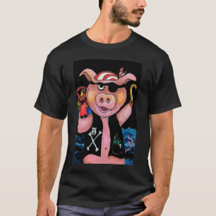 Capitão Bacon, porco do pirata & seu t-shirt do