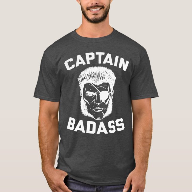Capitão Badass Carvão vegetal Urze T-shirt (Frente)