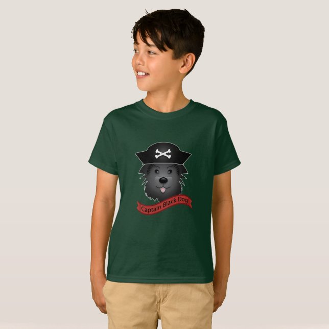 Capitão Cachorro Negro - Camisa Básica Para Crianç (Frente Completa)