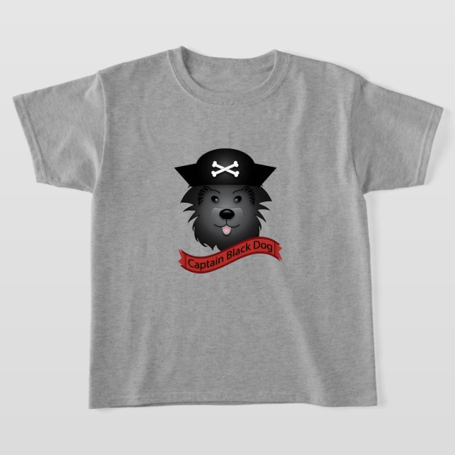 Capitão Cachorro Negro - Camisa Básica Para Crianç (Postura )