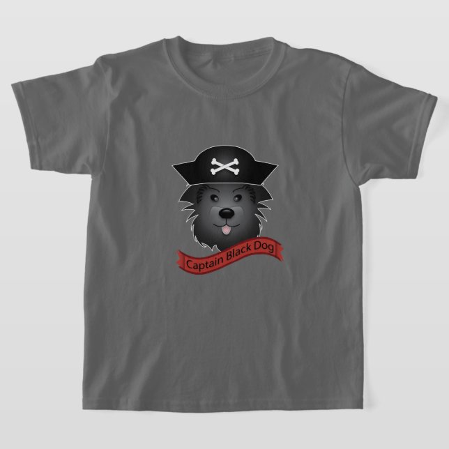 Capitão Cachorro Negro - Camisa Básica Para Crianç (Postura )
