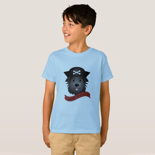 Capitão Cachorro Negro - Camisa Básica Para Crianç (Frente Completa)