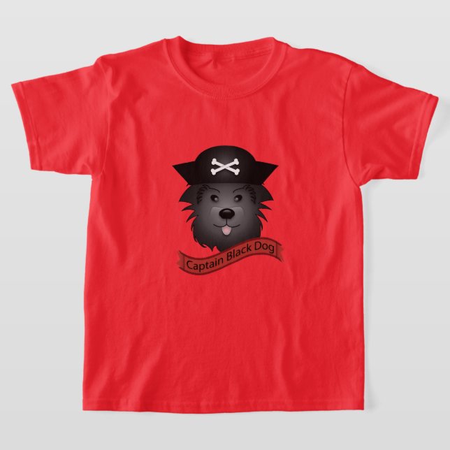 Capitão Cachorro Negro - Camisa Básica Para Crianç (Postura )
