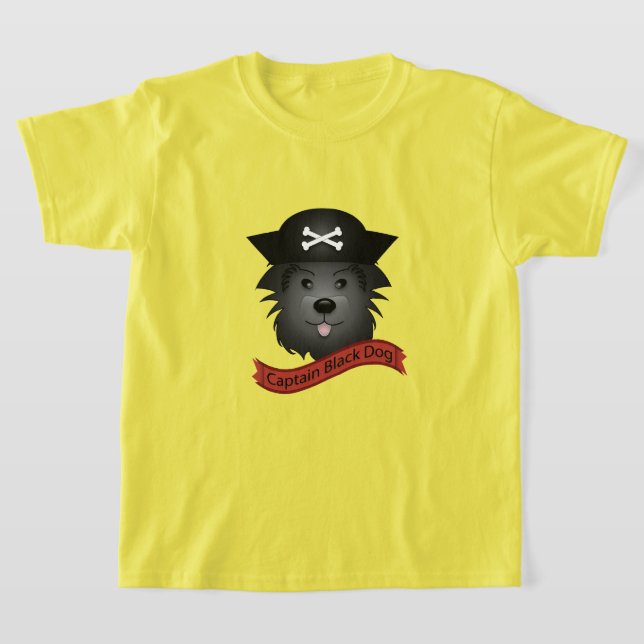 Capitão Cachorro Negro - Camisa Básica Para Crianç (Postura )