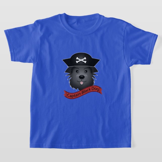 Capitão Cachorro Negro - Camisa Básica Para Crianç (Postura )