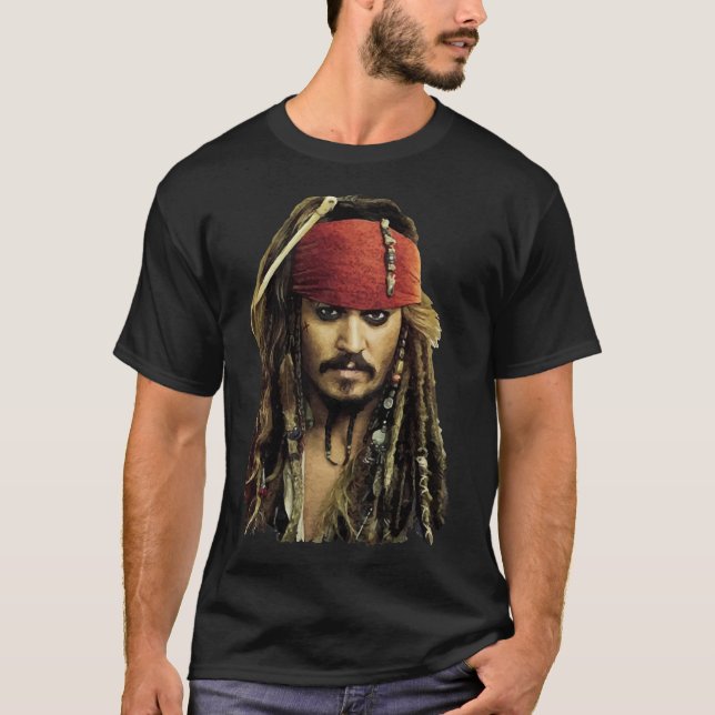 Capitão Jack Sparrow Clássico T-Shirt (Frente)