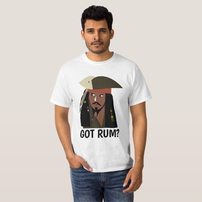 CAPITÃO PIRATA PAI TEM RUM? CAMISETAS (Frente Completa)