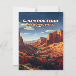 Capitol Reef National Park Utah Desert Retro Card