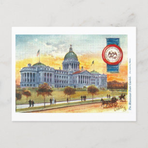 Capitólio Vintage Mississipi com cartão postal