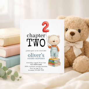 Capítulo Dois Urso Livro Menino Aniversário de 2 A